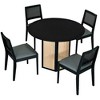 5-Piece Rattan Round Dining Table Set, Wood Table with Hexagonal Base and Upholstered Chairs for Dining Room, Kitchen 4Q - ModernLuxe - image 2 of 4