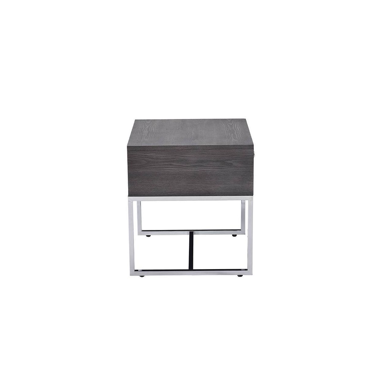 Acme Furniture Iban Accent Table Gray Oak/Chrome Finish - thumbnail 7
