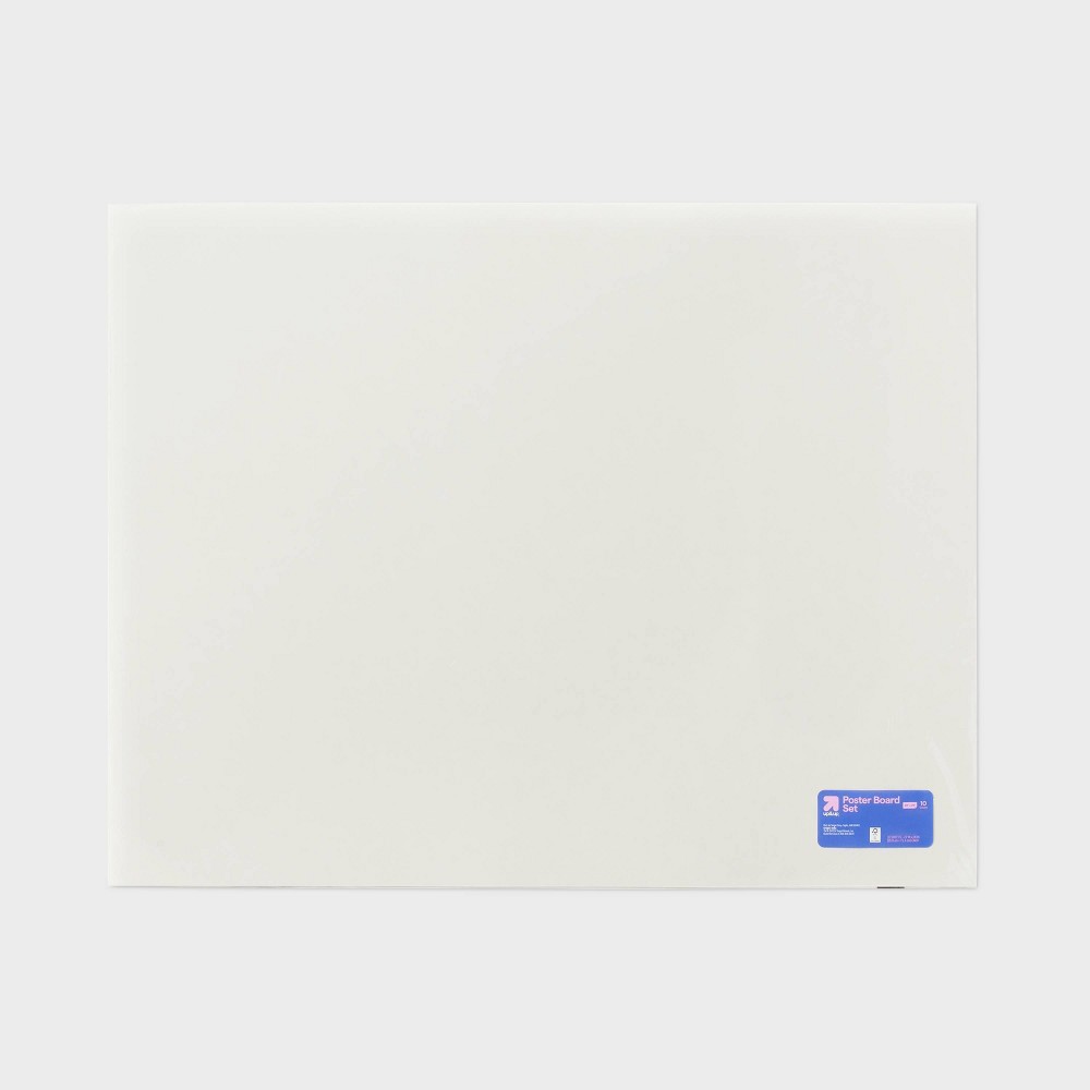 10pk 28" x 22" Poster Board White - up&up™: Regular Size Display Boards, Paper Material, 0.01" Thickness