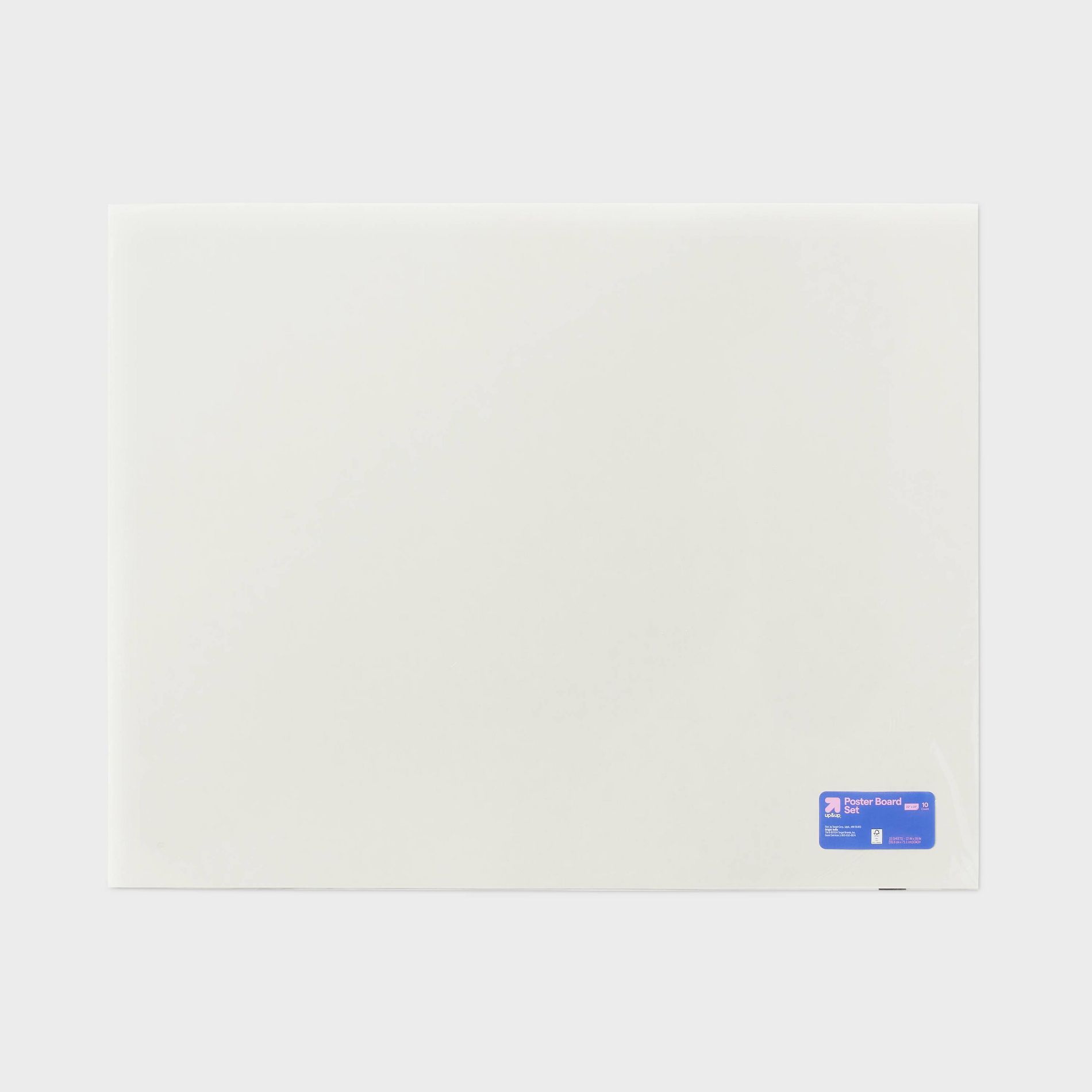 10pk 28" x 22" Poster Board White - up&up™: Regular Size Display Boards, Paper Material, 0.01" Thickness