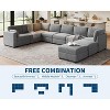 L-Shaped Modular Sectional Sofa, Oversized 9 Seat Couch with 2 Storage Ottoman, 2 Pillows - 3 of 4