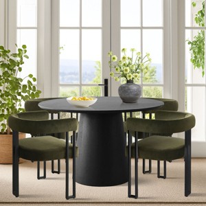 5 Piece Dining Set for 4,Extendable Wood Dining Table with 4 Upholstered Velvet Dining Chairs with Arm for Dining Room,Kitchen-Maison Boucle - 1 of 4