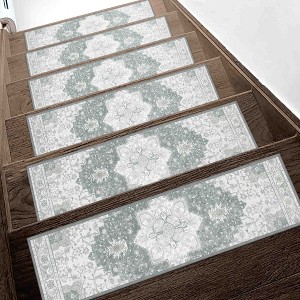 BAGOKIE 15PCS Non-Slip Carpet Stair Treads 8"x30" Mats Indoor for Wooden Steps - 1 of 4