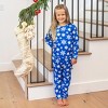 PATPAT Christmas Matching Family Pajamas Set Snowflake Print Blue PJS with Christmas Socks Blue - 2 of 4
