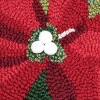 C&F Home 8" x 8" Poinsettia Christmas Small/Petite Hooked Accent Throw Pillow - 2 of 4