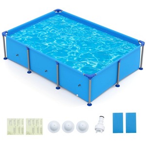 Costway 690 Gal Outdoor Family Swimming Pool with Metal Frame Multi-layer PVC Fabric - 1 of 4