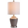 StyleCraft Glass Accent Table Lamp Gray Finish : Brushed Steel & Linen Shade, UL Listed, 18.5" Height - image 2 of 4