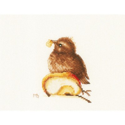 LanArte Counted Cross Stitch Kit 5.6"X5.6"-Young Blackbird (27 Count)