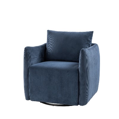 Angela  Corduroy Fabric  Upholstered Swivel Armchair  360°Rotatable Swivel Barrel Chair | ARTFUL LIVING DESIGN