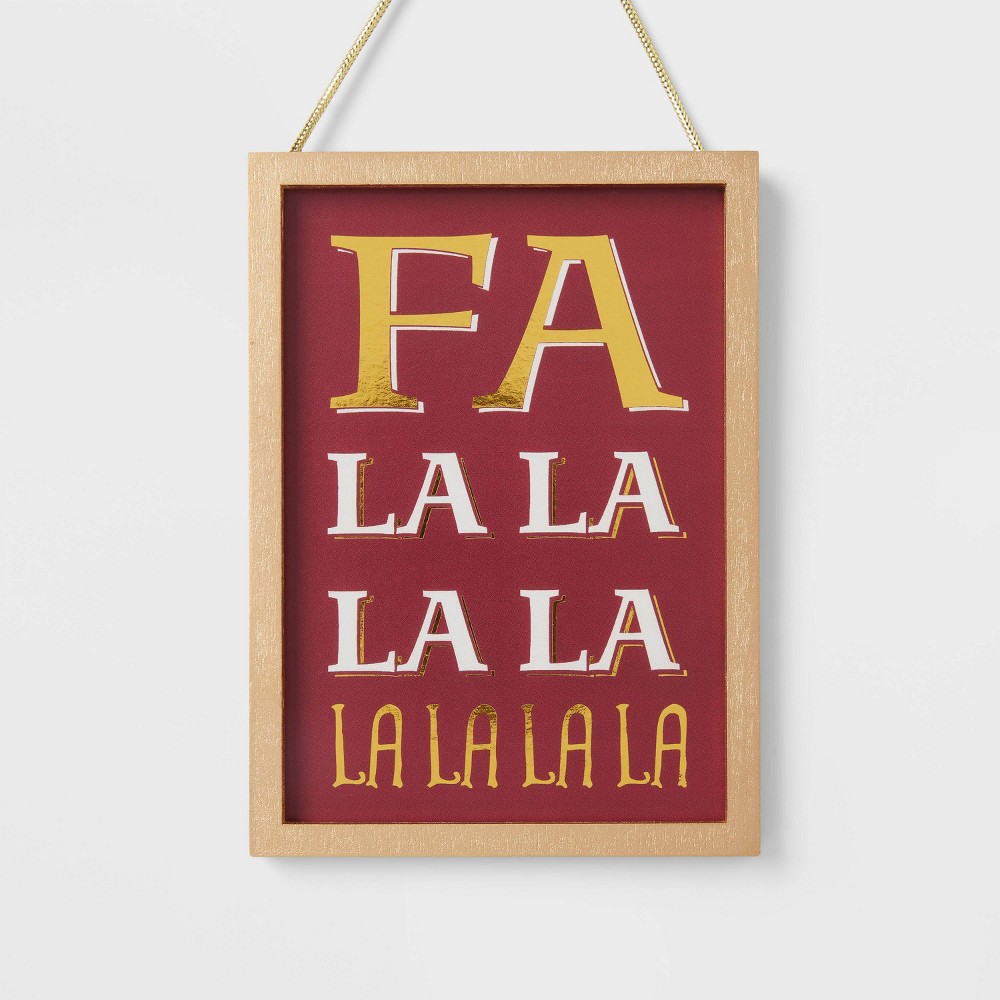 Fa La La Mini Wall Sign Christmas Tree Ornament - Wondershop