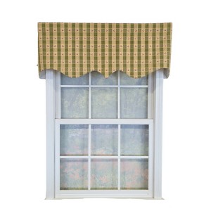 RLF Home 100% Cotton Cherry Squares Regal With Poly/Cotton lining Rod Pocket Valance 50" x 15" Green - 1 of 4