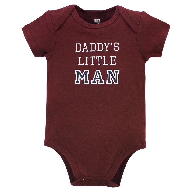 Hudson Baby Infant Boy Cotton Bodysuit, Pant and Shoe Set, Boy Daddy Short Sleeve, 4 of 6