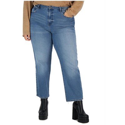 Celebrity Pink Womens Trendy Retro Straight Leg Jeans