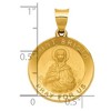 Black Bow Jewelry 14k Yellow Gold Hollow St. Brigid Medal Pendant, 19mm (3/4 Inch) - 4 of 4