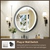 Keonjinn Metal Framed LED Round Frontlit Bathroom Vanity Wall Mirror, 3 Color Temperatures Dimmable, Anti-Fog - 3 of 4