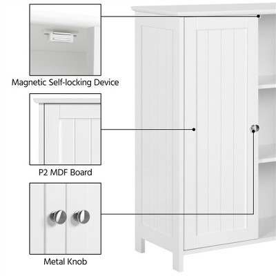 White MDF Living Room Cabinet with Adjustable Shelves