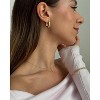 14K Gold Plated Sterling Silver Post Small Chunky Hoops Earrings | Thick Lightweight Gold Hoop Earrings for Women - 4 of 4