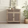 Art Leon Rattan Buffet Sideboards with Solid Wood Legs, Kitchen Cabinet, Antique - 3 of 4