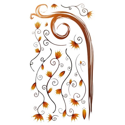 Slickblue Flower Decor Vinyl Wall Stickers 13" x 23.5" – Multiple Beautiful Floral Design Options for Decor
