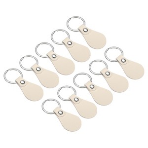 Unique Bargains PU Leather Keychain Fobs Kit with Key Rings for DIY Crafts 10 Pcs - 1 of 4