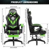 Hoffree Upholstered Massage Gaming Chair Ergonomic Office PC Chair with Bluetooth Speaker & RGB Light - 3 of 4