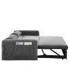 GDFStudio Selene 55" Modern Convertible Velvet Upholstered Sofa Bed with Adjustable Backrest, Detachable Arm Pockets and 2 Lumbar Pillows - 3 of 4