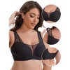 INSPIRE CHIC Women's Mesh Wireless Push Up Minimizers Wide Straps Lightweight Breathable Seamless Soft Bras - 3 of 4