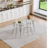5-Piece Dining Set with Rectangular Tempered Glass Table and 4 Transparent Plastic Chairs - 2 of 4