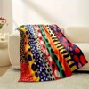 1pc Creative Striped Graphic Print Flannel Blanket, Aesthetic Comfort Warm Nap Blanket, Home Decoration, Christmas Gift. - 3 of 4