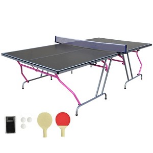 Racxily Foldable Ping Pong Table 8x4 FT - Portable Indoor/Outdoor Tennis Table with Net, 2 Paddles & 3 Balls - 1 of 4