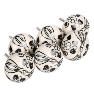 Unique Bargains Hand Painted Ceramic Door Wardrobe Cupboard Cabinet Knobs - 1 of 4