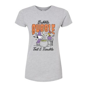 Women's - Peanuts - Bubble Bubble Toil Trouble Fitted Graphic T-Shirt - 1 of 4