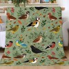 Lomsoe Bird Print Flannel Blanket - All Seasons Soft and Warm Throw Blanket Christmas Blanket for Napping, Camping, Travel, Office, Home Decor - 2 of 4