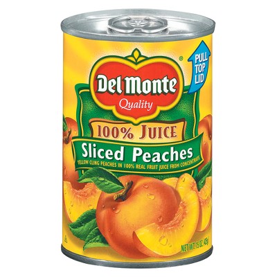 Del Monte Yellow Cling Peach Slices in 100% Real Fruit Juice 15oz