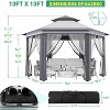 13x13 FT Outdoor Folding Gazebo with Mosquito Netting – Instant Tent with UV & Rain Protection, Silver Coated Cover - 2 of 4