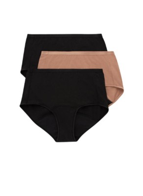Hanes Women's Comfort, Period Moderate Leak Protection Brief Underwear, 3  Pack 