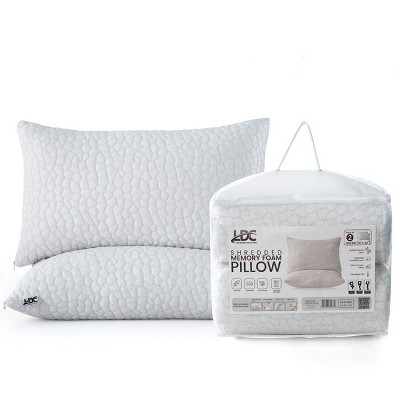 King Size White Shredded Memory Foam Back Sleeper Pillows