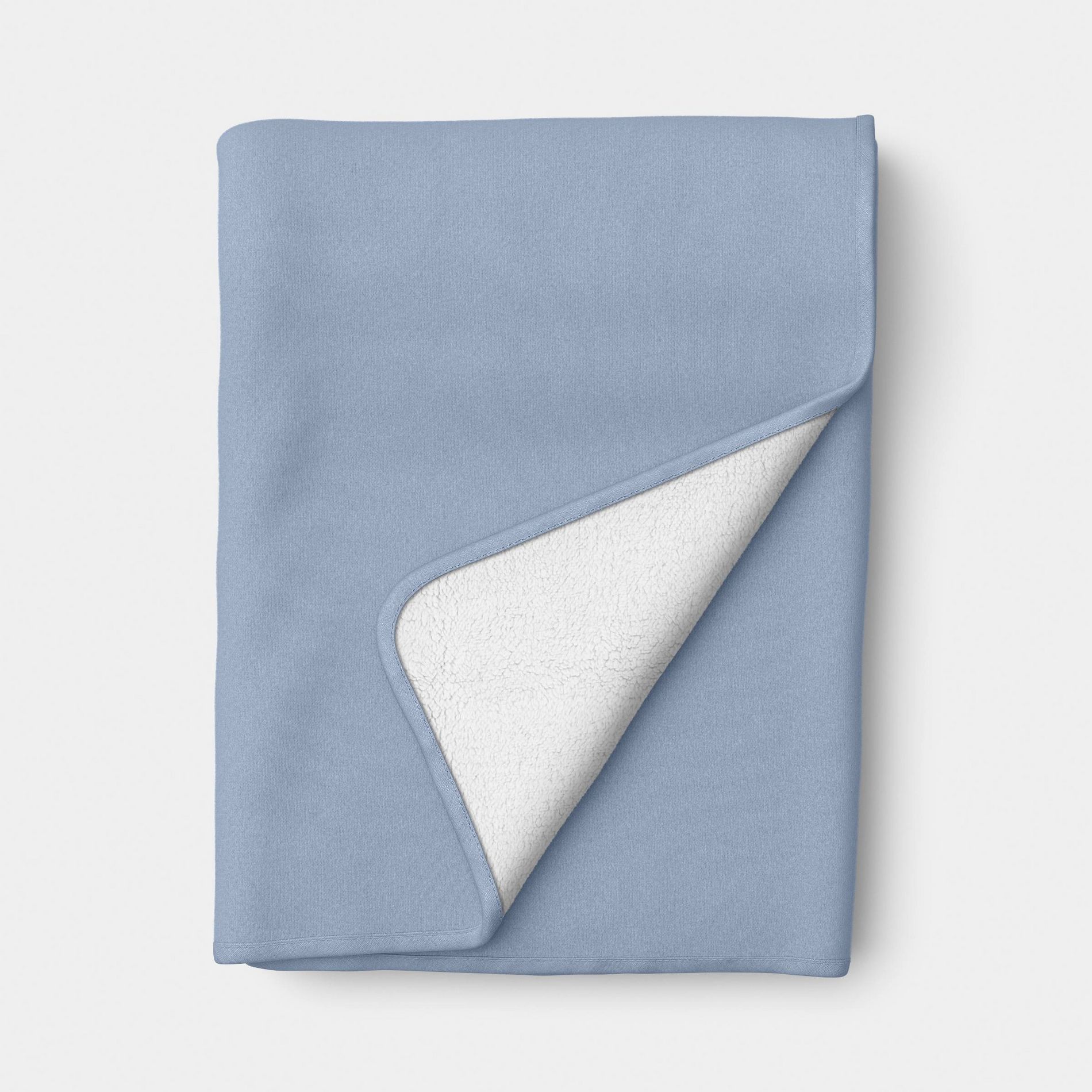 Chenille Throw Blanket with Faux Shearling Reverse Light Blue - Room Essentials™