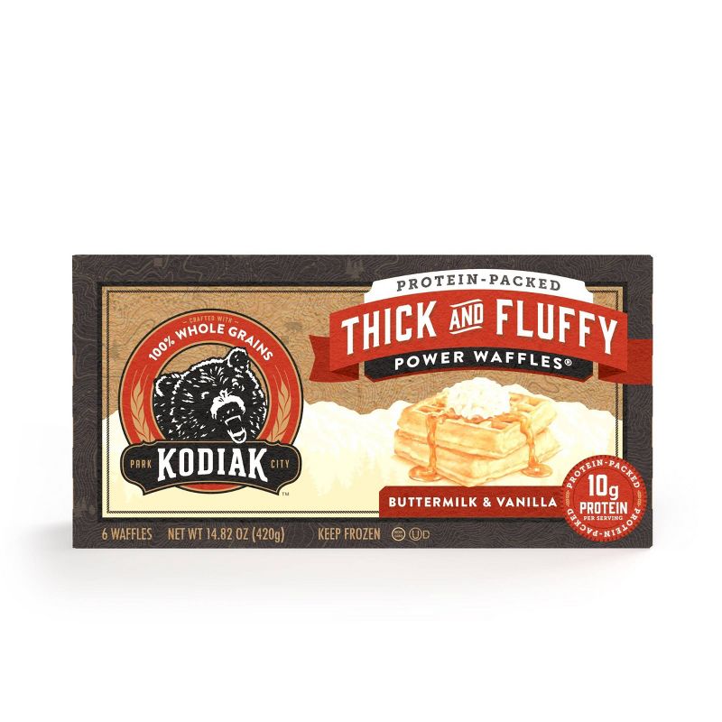 Kodiak Protein-Packed Thick &#38; Fluffy Power Waffles Buttermilk &#38; Vanilla Frozen Waffles - 6ct, 1 of 9
