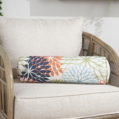 Aloha Multicolor Floral 6" x 20" Outdoor Bolster Pillow