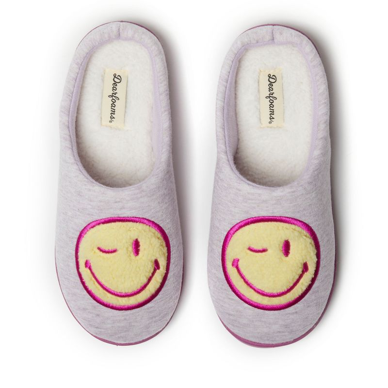 Dearfoams Women's Smile Icon Smiley Face Slide Slippers, 1 of 5