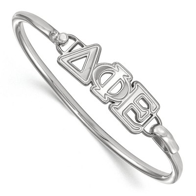 Black Bow Jewelry Sterling Silver Delta Phi Epsilon Greek Life Bangle Bracelet 8 Inch