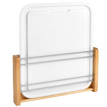 Rev-A-Shelf Kitchen Cabinet Wood Door Mount Rack with Polymer Cutting Board for Standard Cabinets or Larger Opening