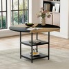NicBex Contemporary Splicing Circular Dining Table with Storage & Metal Legs,Modern Round Kitchen Table,Dining Room Furniture - 3 of 4