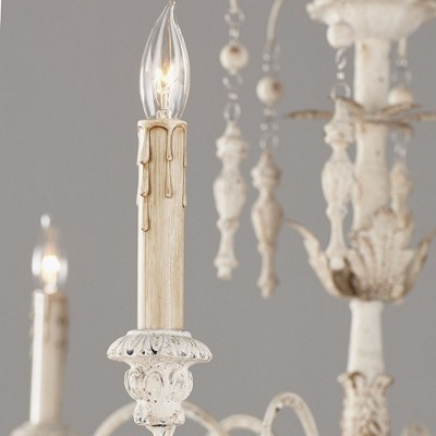 Elegant Persian White 6-Light Candle Chandelier with Adjustable Chain