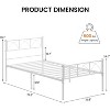 Twin Size Sturdy Modern Stylish Iron Bed Frame with Headboard and Footboard Metal Platform Bed, No Box Spring Needed, Under Bed Storage, White - 2 of 4