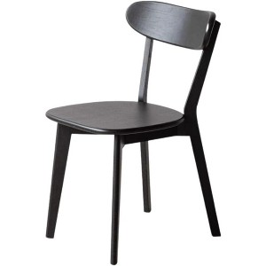 ADILE Solid Wood Modern Dining Chairs, Black - 1 of 4