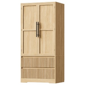 66 Inch Tall Storage Cabinet , Kitchen Pantry Bathroom Cabinet 2 Drawers for Kitchen, Dining Room, Bathroom - 1 of 4