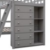 PAGED Simple Wooden Bunk Bed Loft Bed, Twin over Full Bed Frame with Storage, Removable Bottom Bed and Guardrail for Kids, Teens, Adults - 4 of 4