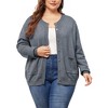 Agnes Orinda Women's Plus Size Classic Long Sleeve Knit Casual Front Button Down Cardigan - 2 of 4